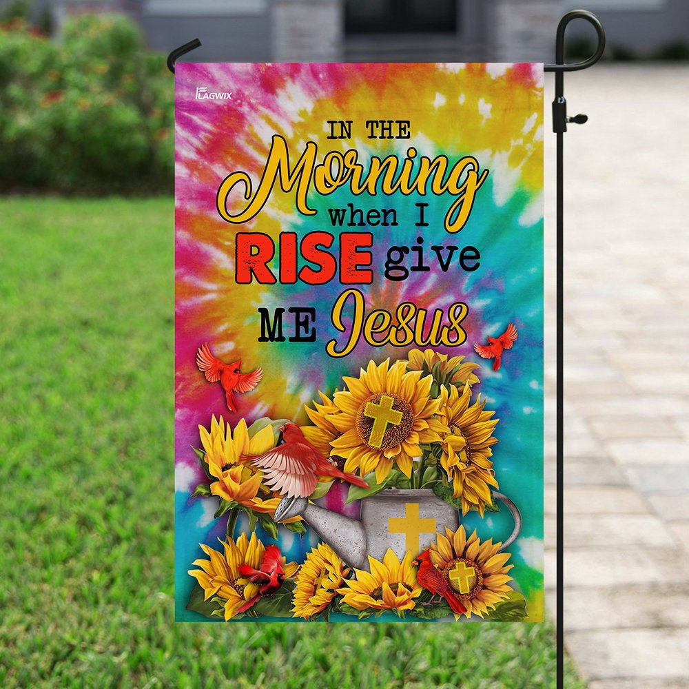Christian Garden Flags, Give Me Jesus Cardinal Sunflower Tie Dye Flag, Christian House Flags, Christian Cross Flag, Faith Flag
