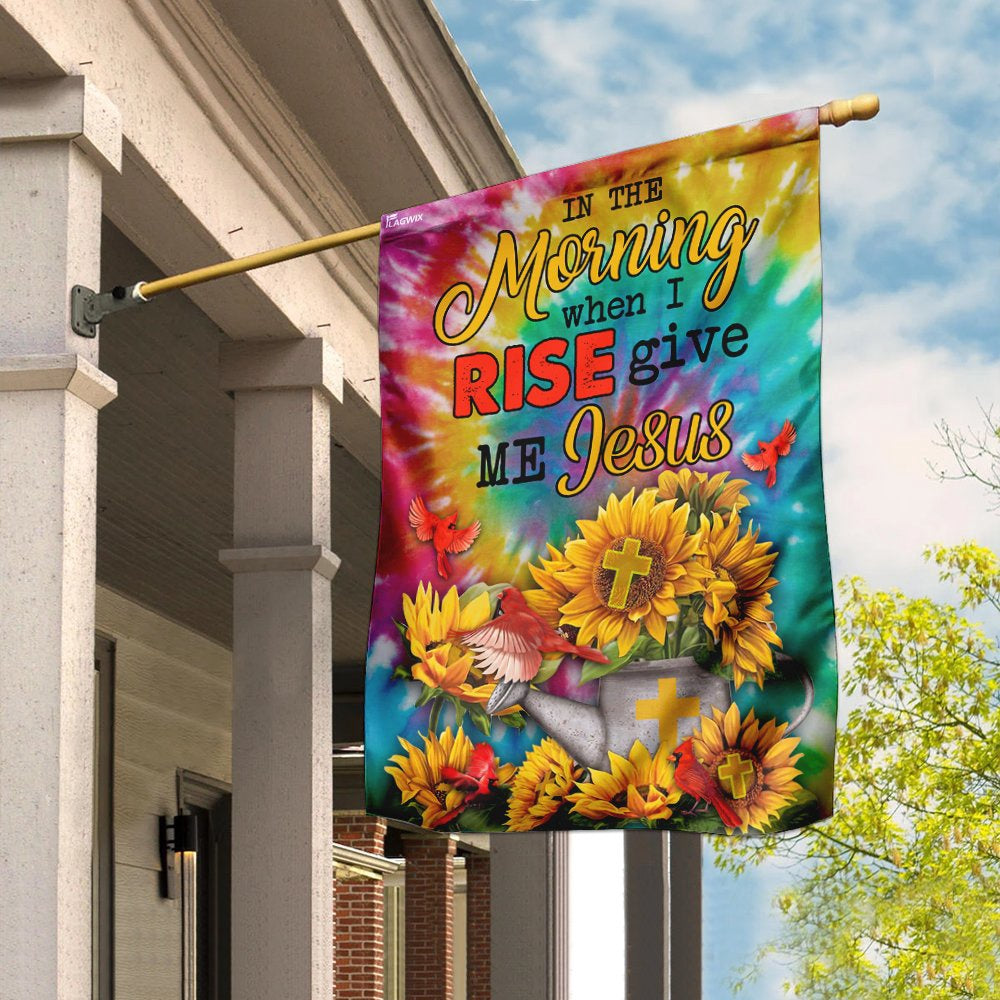 Christian Garden Flags, Give Me Jesus Cardinal Sunflower Tie Dye Flag, Christian House Flags, Christian Cross Flag, Faith Flag