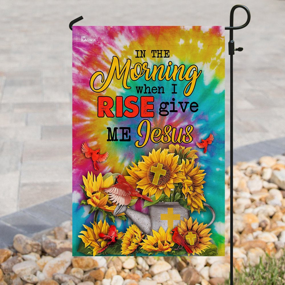 Christian Garden Flags, Give Me Jesus Cardinal Sunflower Tie Dye Flag, Christian House Flags, Christian Cross Flag, Faith Flag