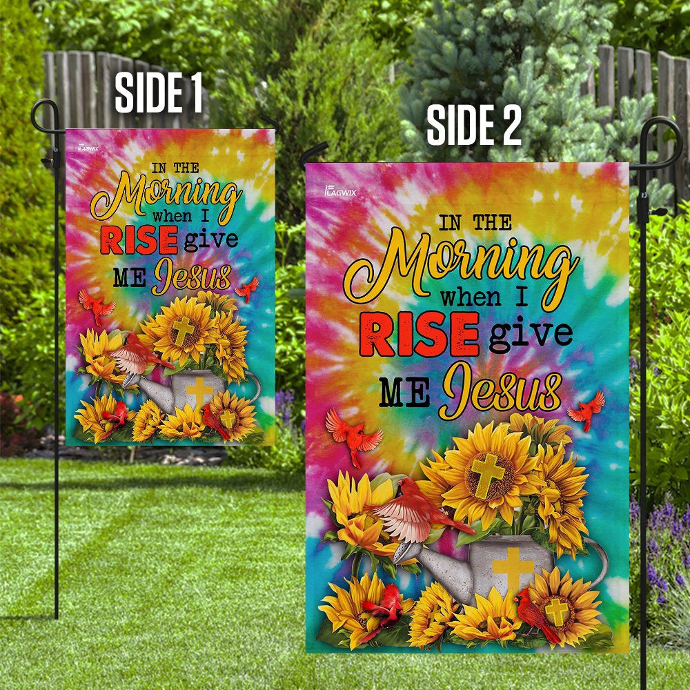 Christian Garden Flags, Give Me Jesus Cardinal Sunflower Tie Dye Flag, Christian House Flags, Christian Cross Flag, Faith Flag