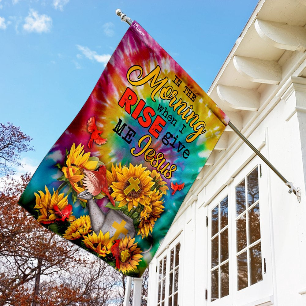 Christian Garden Flags, Give Me Jesus Cardinal Sunflower Tie Dye Flag, Christian House Flags, Christian Cross Flag, Faith Flag