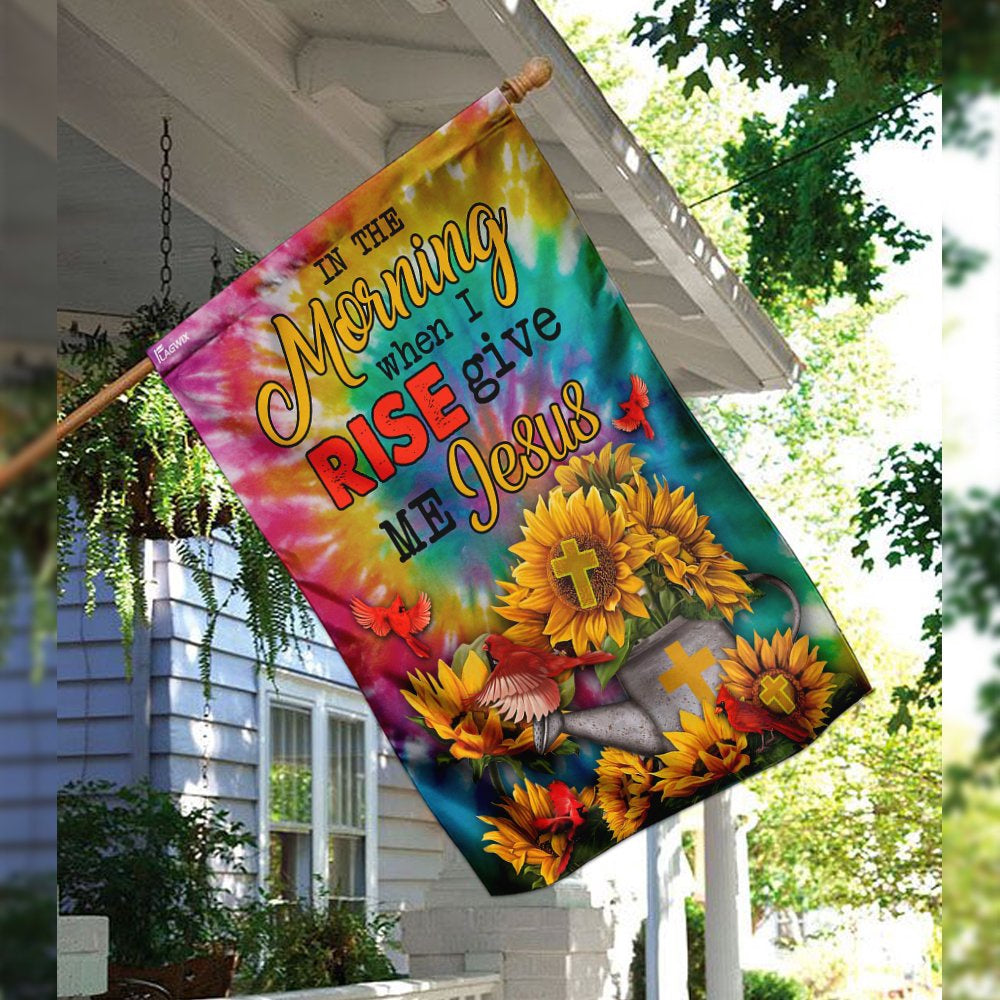 Christian Garden Flags, Give Me Jesus Cardinal Sunflower Tie Dye Flag, Christian House Flags, Christian Cross Flag, Faith Flag