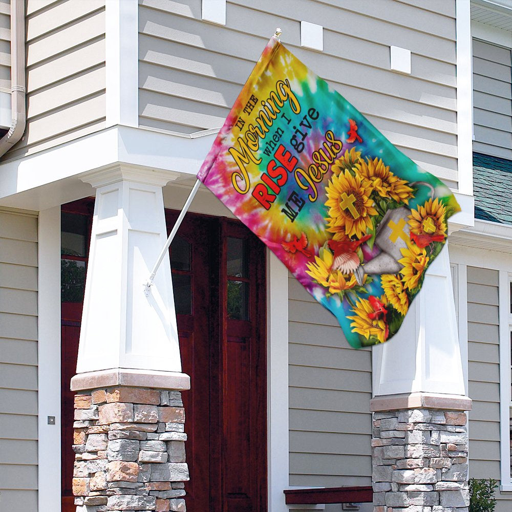 Christian Garden Flags, Give Me Jesus Cardinal Sunflower Tie Dye Flag, Christian House Flags, Christian Cross Flag, Faith Flag
