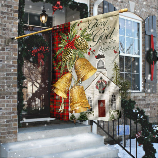 Christian Garden Flags, Glory to God in the Highest Flag, Christian House Flags, Christian Cross Flag, Faith Flag