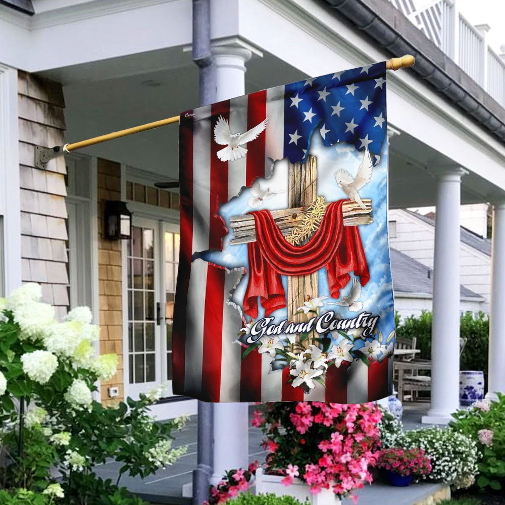 Christian Garden Flags, God And Country American Flag, Christian House Flags, Christian Cross Flag, Faith Flag