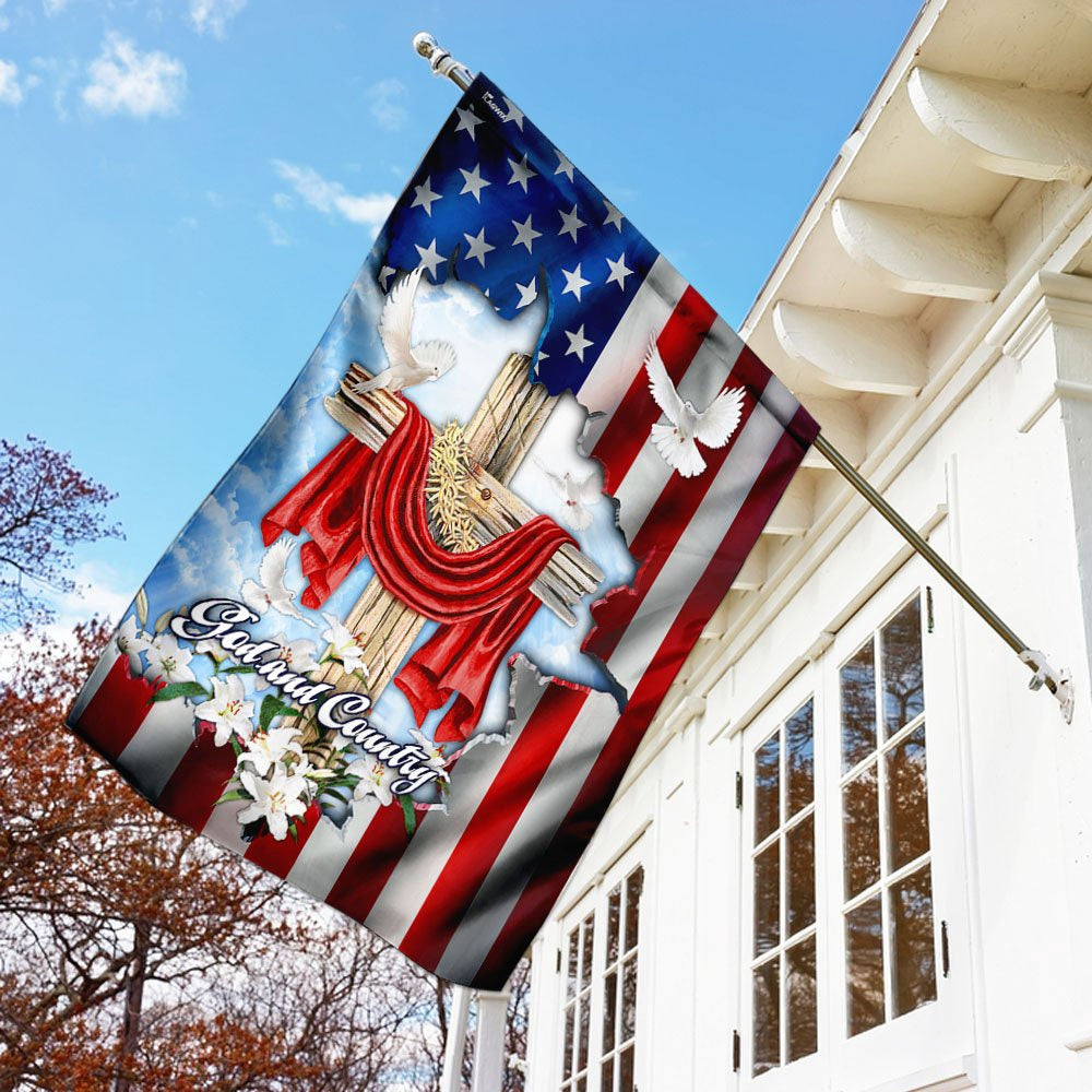 Christian Garden Flags, God And Country American Flag, Christian House Flags, Christian Cross Flag, Faith Flag