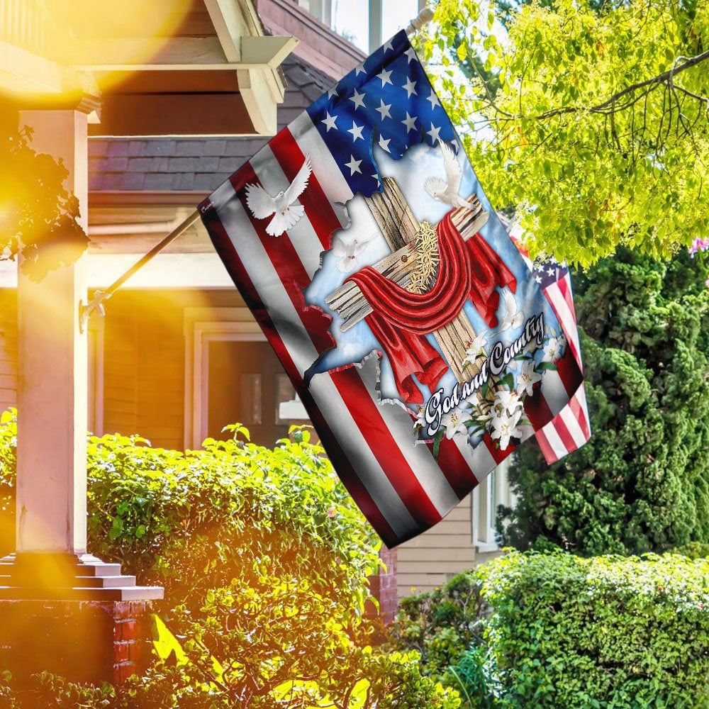 Christian Garden Flags, God And Country American Flag, Christian House Flags, Christian Cross Flag, Faith Flag