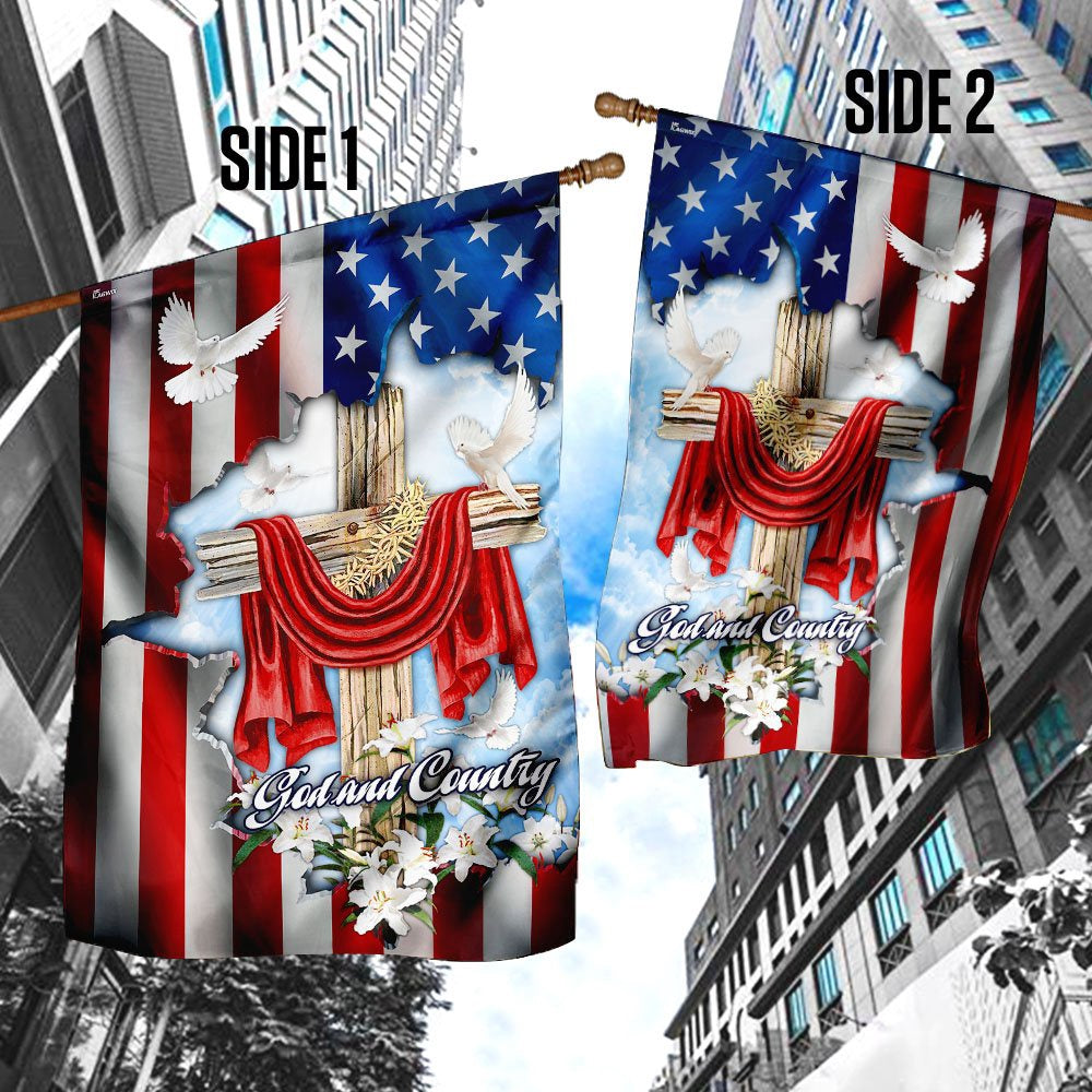 Christian Garden Flags, God And Country American Flag, Christian House Flags, Christian Cross Flag, Faith Flag