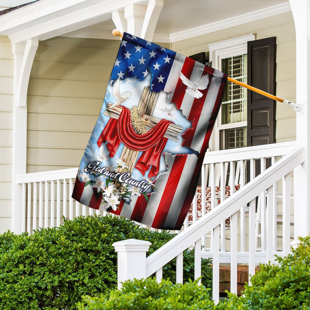 Christian Garden Flags, God And Country American Flag, Christian House Flags, Christian Cross Flag, Faith Flag