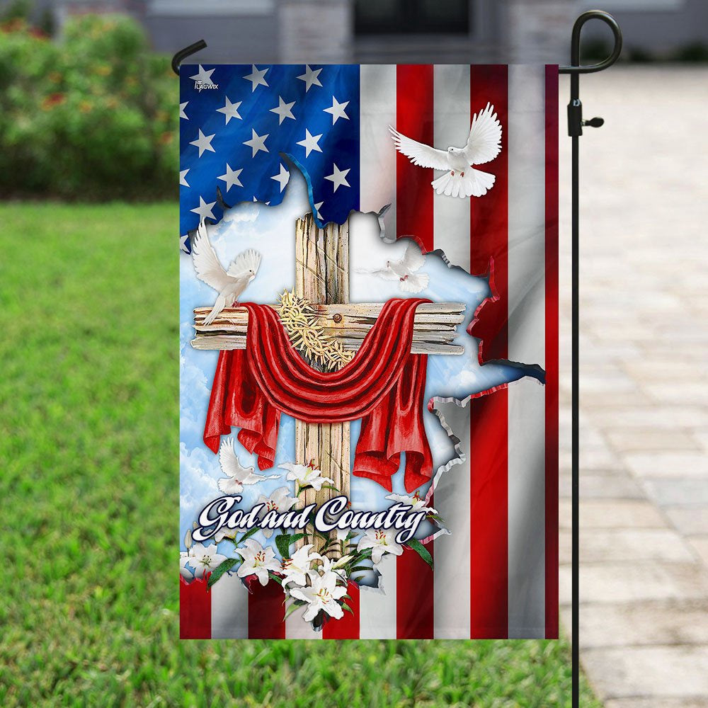 Christian Garden Flags, God And Country American Flag, Christian House Flags, Christian Cross Flag, Faith Flag