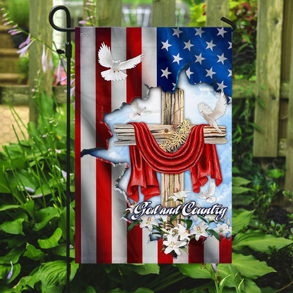 Christian Garden Flags, God And Country American Flag, Christian House Flags, Christian Cross Flag, Faith Flag