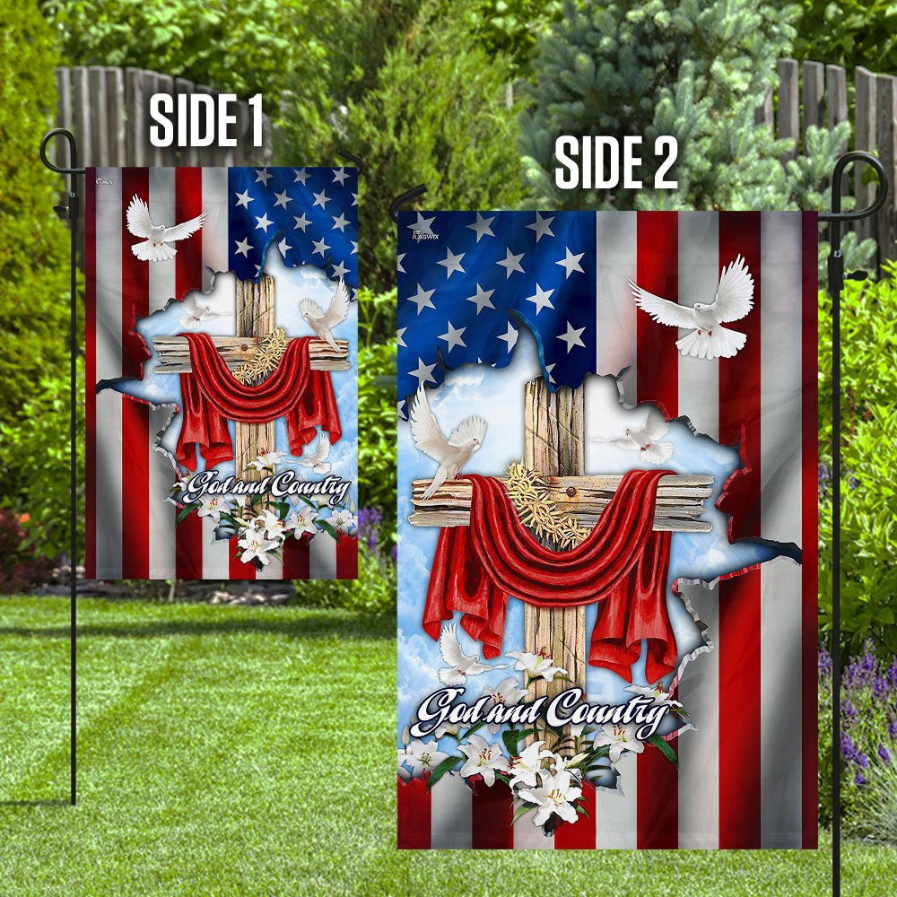 Christian Garden Flags, God And Country American Flag, Christian House Flags, Christian Cross Flag, Faith Flag