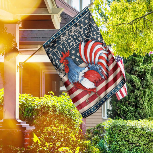 Christian Garden Flags, God Bless America Rooster American US Flag, Christian House Flags, Christian Cross Flag, Faith Flag