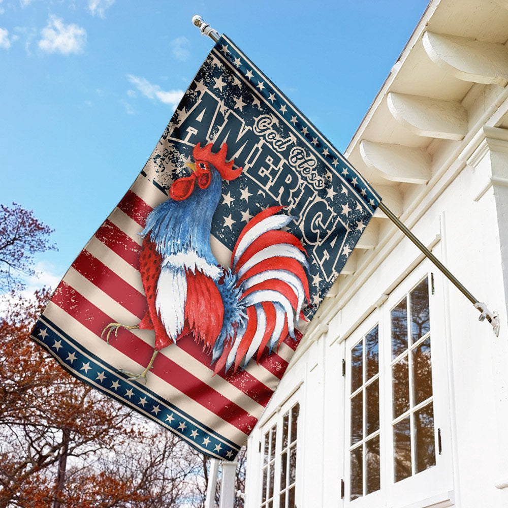 Christian Garden Flags, God Bless America Rooster American US Flag, Christian House Flags, Christian Cross Flag, Faith Flag