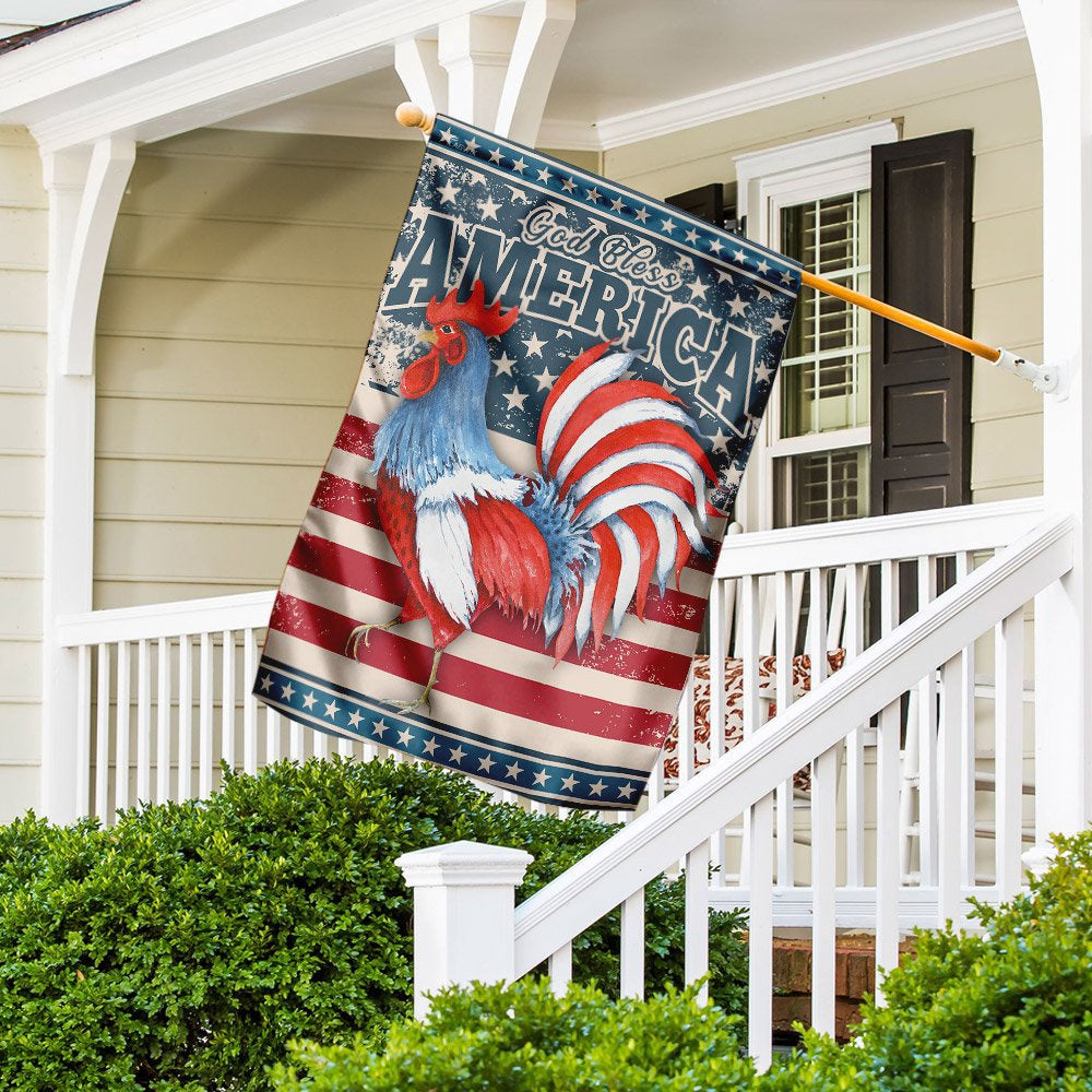 Christian Garden Flags, God Bless America Rooster American US Flag, Christian House Flags, Christian Cross Flag, Faith Flag