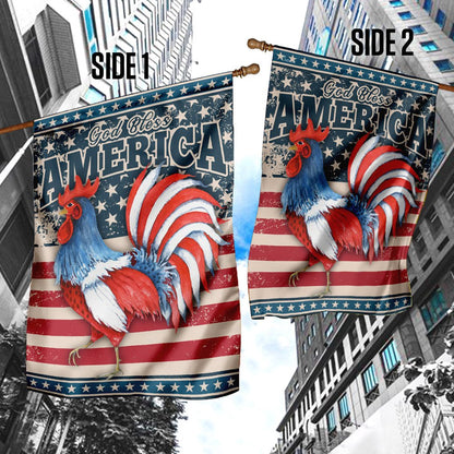 Christian Garden Flags, God Bless America Rooster American US Flag, Christian House Flags, Christian Cross Flag, Faith Flag