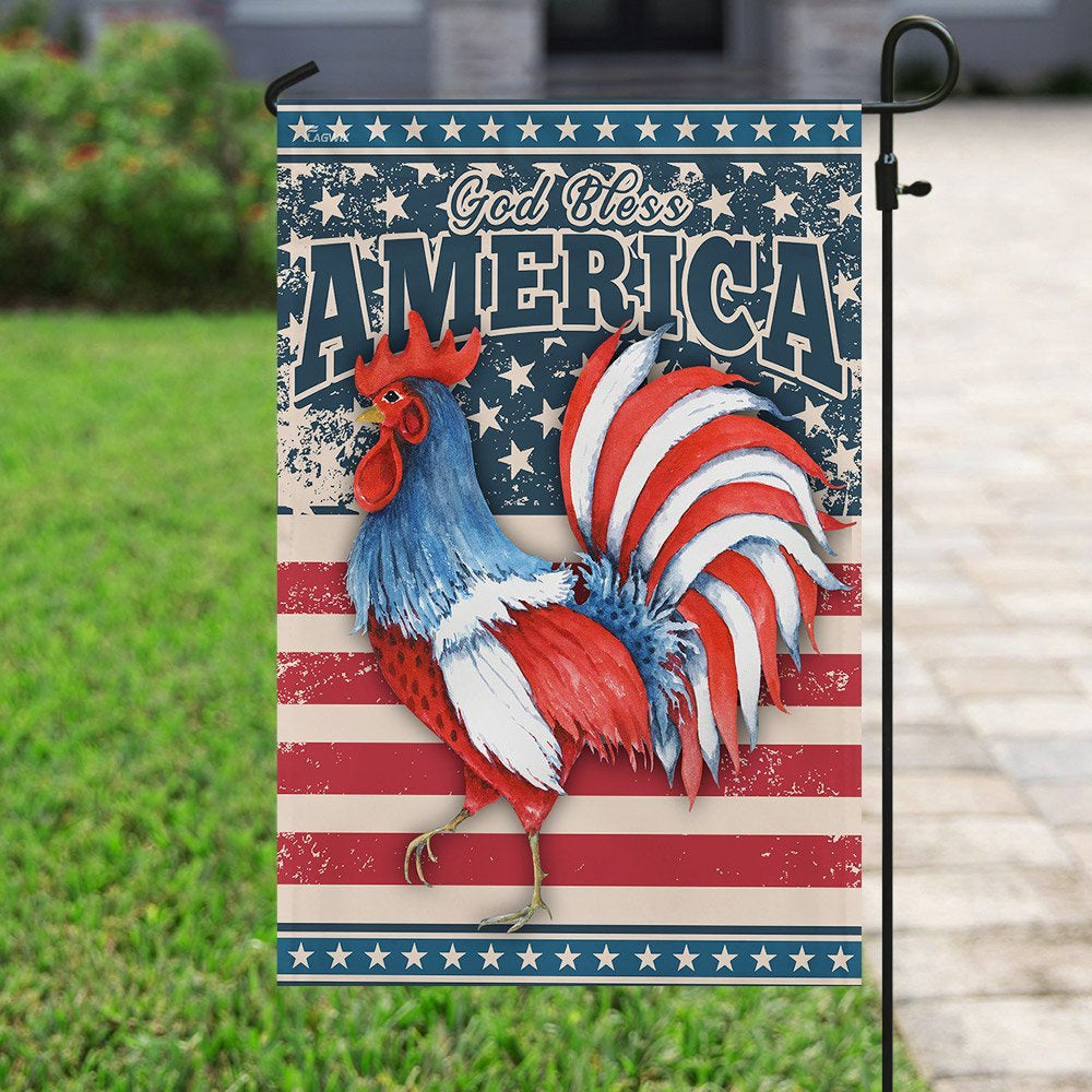 Christian Garden Flags, God Bless America Rooster American US Flag, Christian House Flags, Christian Cross Flag, Faith Flag