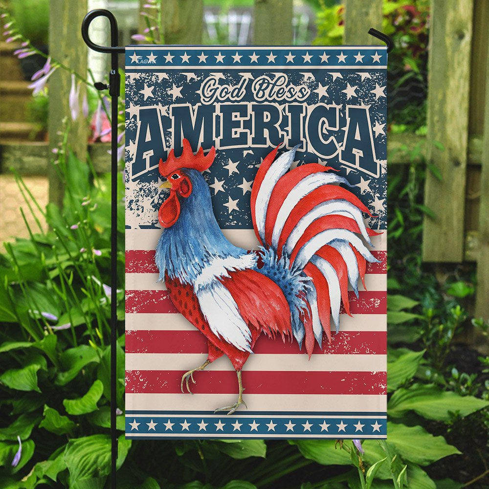 Christian Garden Flags, God Bless America Rooster American US Flag, Christian House Flags, Christian Cross Flag, Faith Flag