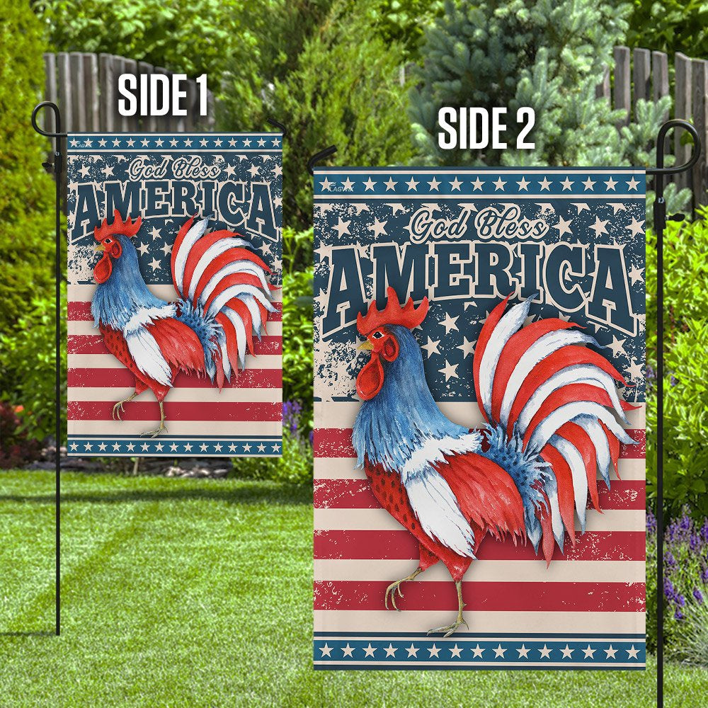 Christian Garden Flags, God Bless America Rooster American US Flag, Christian House Flags, Christian Cross Flag, Faith Flag