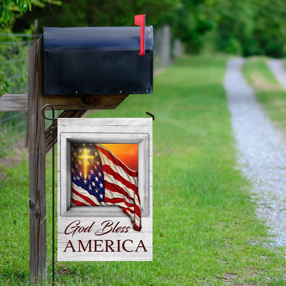 Christian Garden Flags, God Bless America Sunset Flying Flag, Christian House Flags, Christian Cross Flag, Faith Flag