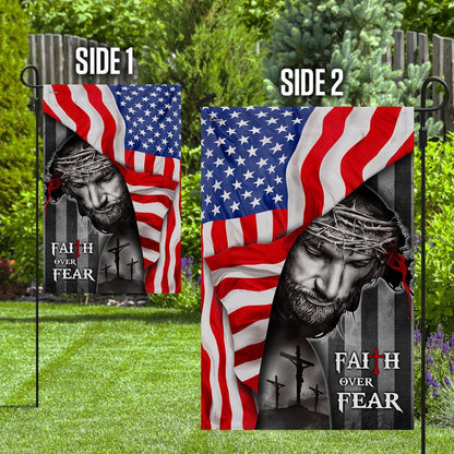 Christian Garden Flags, God Faith Over Fear Flag, Christian House Flags, Christian Cross Flag, Faith Flag