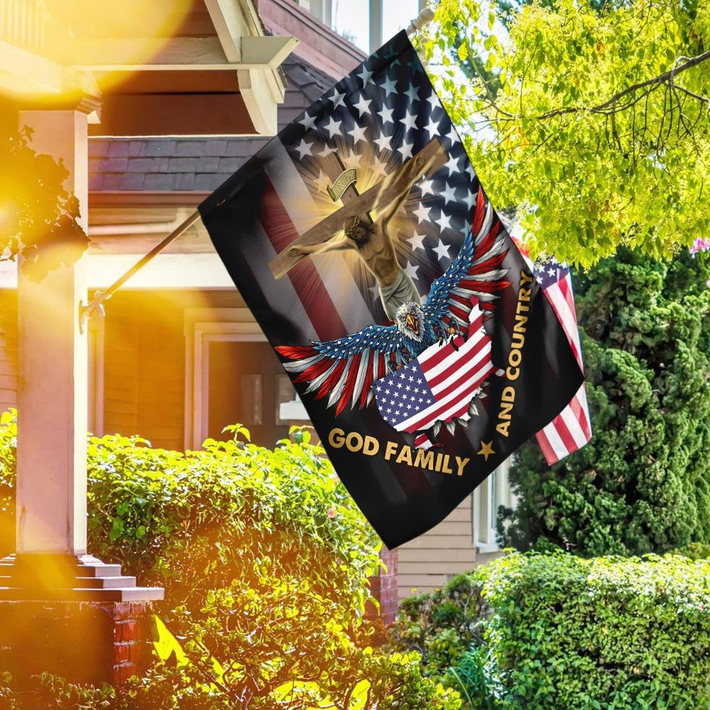 Christian Garden Flags, God, Family And Country Flag, Christian House Flags, Christian Cross Flag, Faith Flag