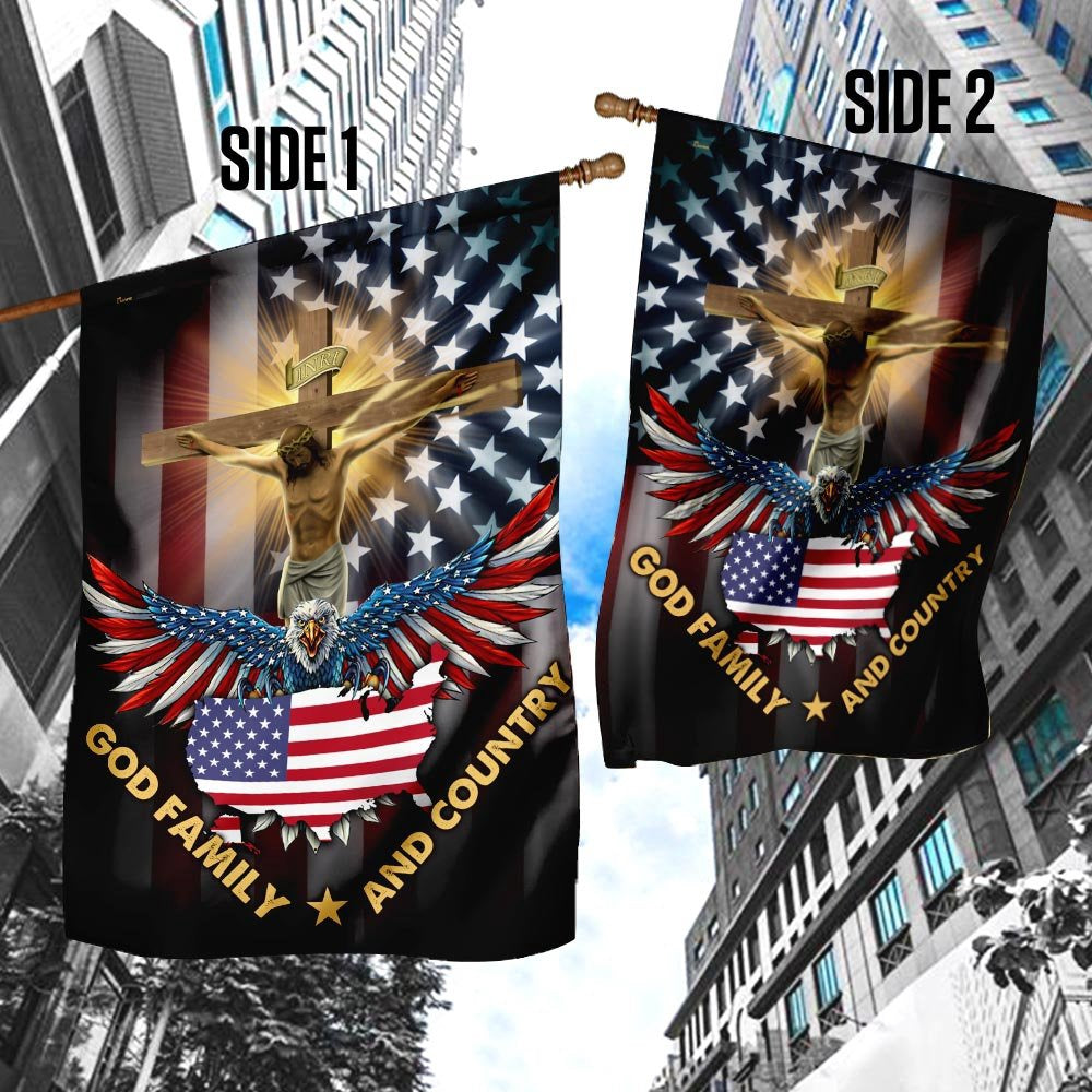 Christian Garden Flags, God, Family And Country Flag, Christian House Flags, Christian Cross Flag, Faith Flag