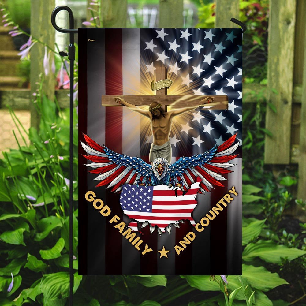 Christian Garden Flags, God, Family And Country Flag, Christian House Flags, Christian Cross Flag, Faith Flag