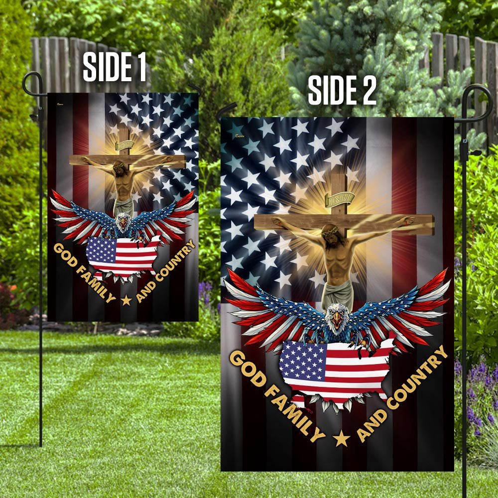 Christian Garden Flags, God, Family And Country Flag, Christian House Flags, Christian Cross Flag, Faith Flag