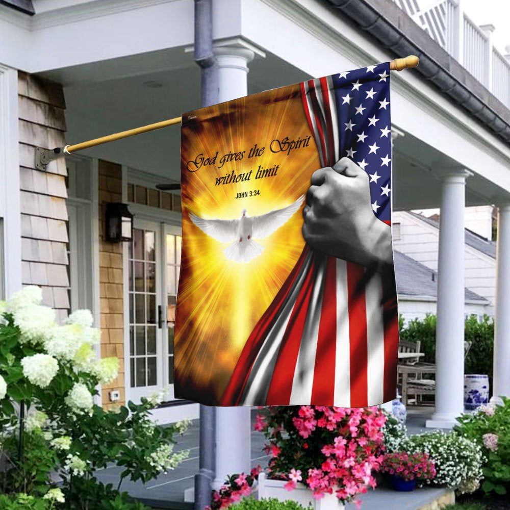 Christian Garden Flags, God Gives The Spirit Without Limit Flag, Christian House Flags, Christian Cross Flag, Faith Flag