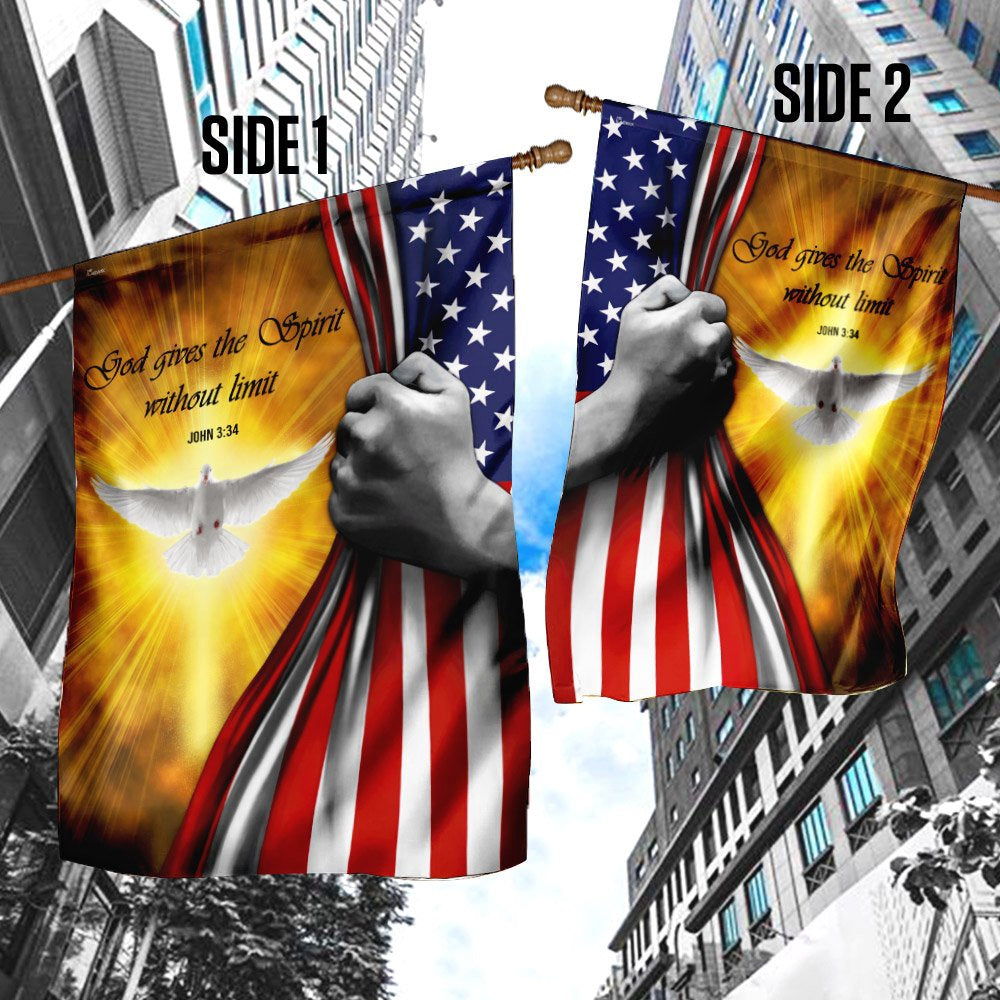 Christian Garden Flags, God Gives The Spirit Without Limit Flag, Christian House Flags, Christian Cross Flag, Faith Flag