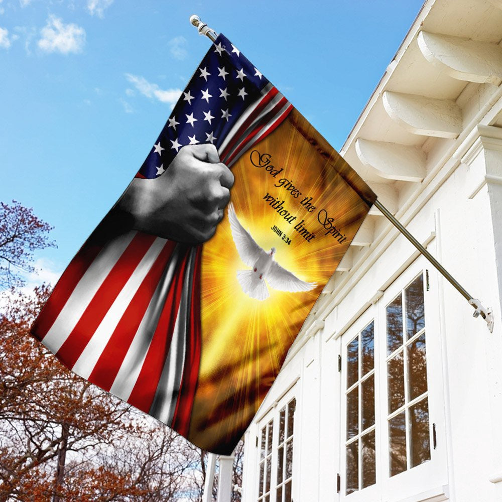 Christian Garden Flags, God Gives The Spirit Without Limit Flag, Christian House Flags, Christian Cross Flag, Faith Flag