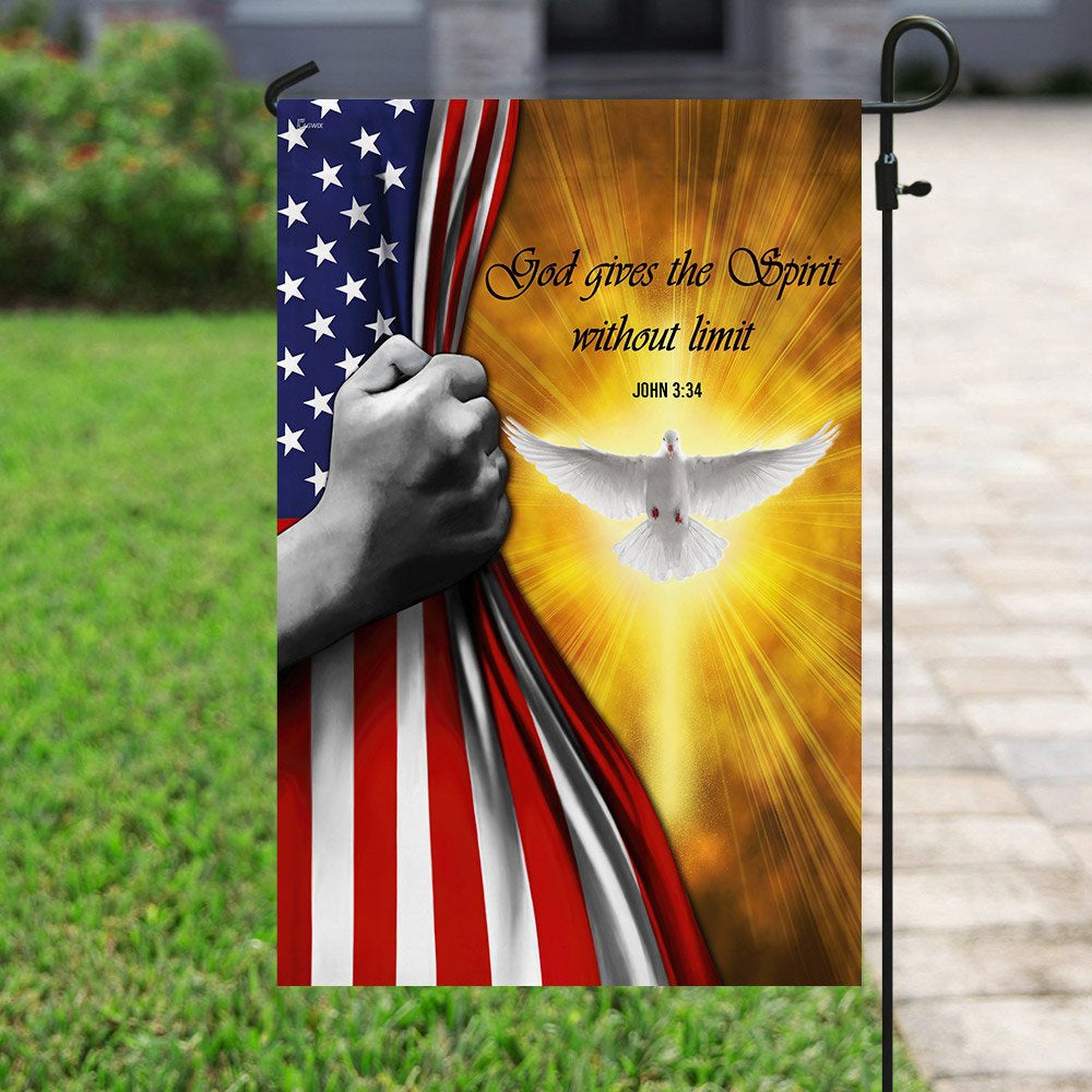 Christian Garden Flags, God Gives The Spirit Without Limit Flag, Christian House Flags, Christian Cross Flag, Faith Flag