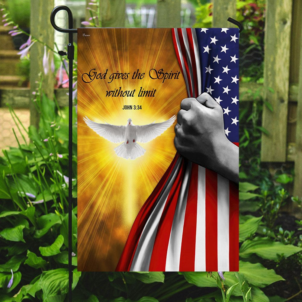 Christian Garden Flags, God Gives The Spirit Without Limit Flag, Christian House Flags, Christian Cross Flag, Faith Flag