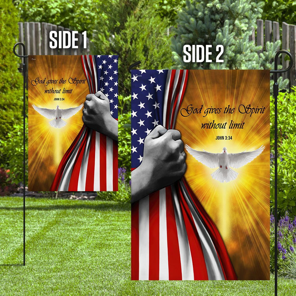 Christian Garden Flags, God Gives The Spirit Without Limit Flag, Christian House Flags, Christian Cross Flag, Faith Flag