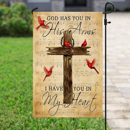 Christian Garden Flags, God Has You in His Arms I Have You In My Heart Flag, Christian House Flags, Christian Cross Flag, Faith Flag