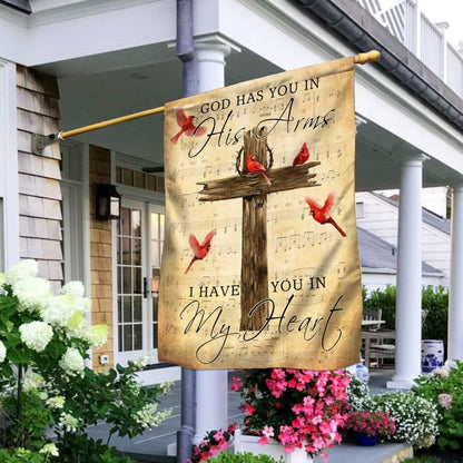 Christian Garden Flags, God Has You in His Arms I Have You In My Heart Flag, Christian House Flags, Christian Cross Flag, Faith Flag