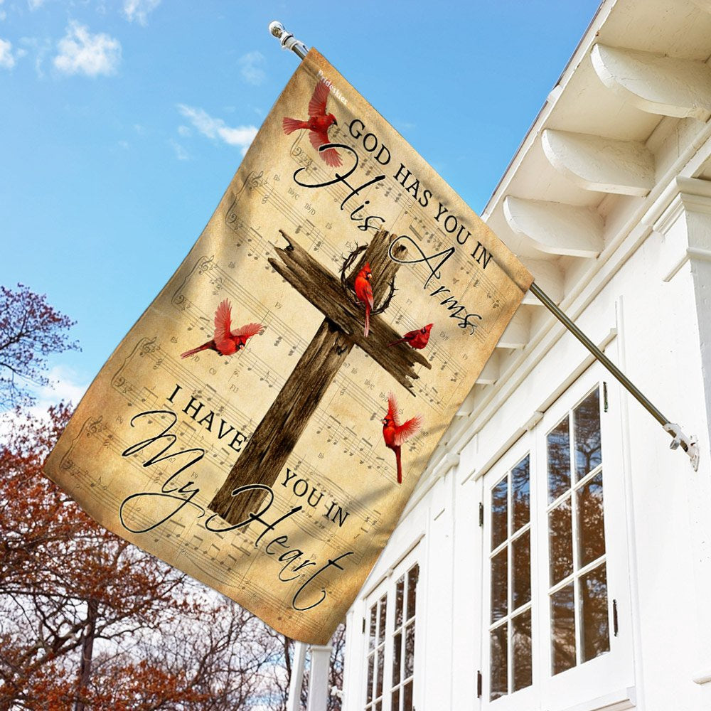 Christian Garden Flags, God Has You in His Arms I Have You In My Heart Flag, Christian House Flags, Christian Cross Flag, Faith Flag