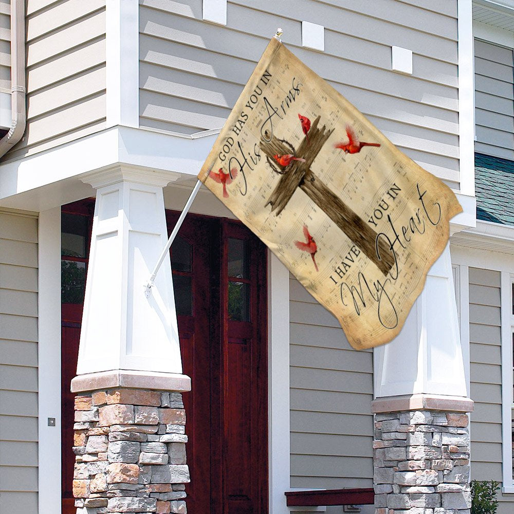 Christian Garden Flags, God Has You in His Arms I Have You In My Heart Flag, Christian House Flags, Christian Cross Flag, Faith Flag