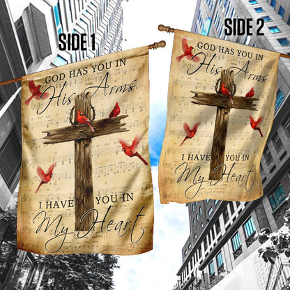 Christian Garden Flags, God Has You in His Arms I Have You In My Heart Flag, Christian House Flags, Christian Cross Flag, Faith Flag