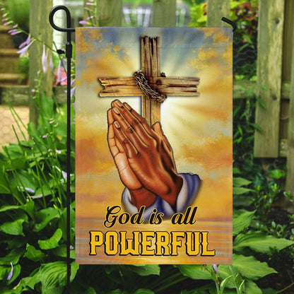 Christian Garden Flags, God Is All Powerful Flag, Christian House Flags, Christian Cross Flag, Faith Flag
