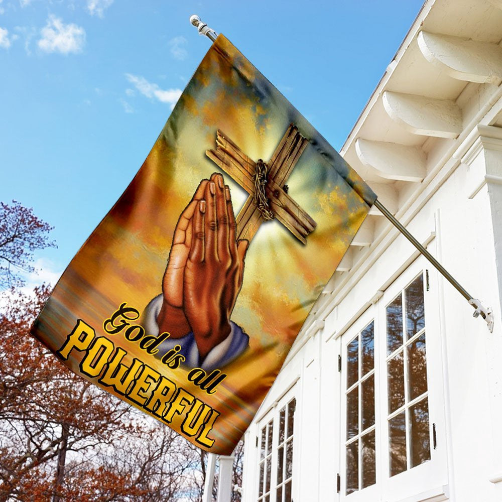 Christian Garden Flags, God Is All Powerful Flag, Christian House Flags, Christian Cross Flag, Faith Flag