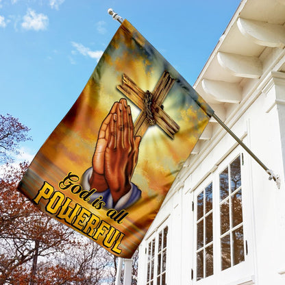 Christian Garden Flags, God Is All Powerful Flag, Christian House Flags, Christian Cross Flag, Faith Flag