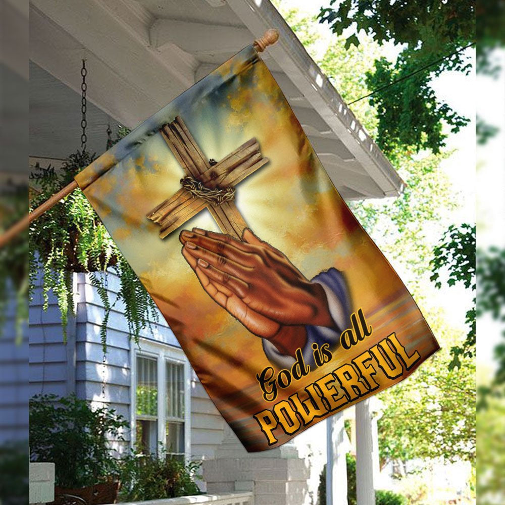 Christian Garden Flags, God Is All Powerful Flag, Christian House Flags, Christian Cross Flag, Faith Flag