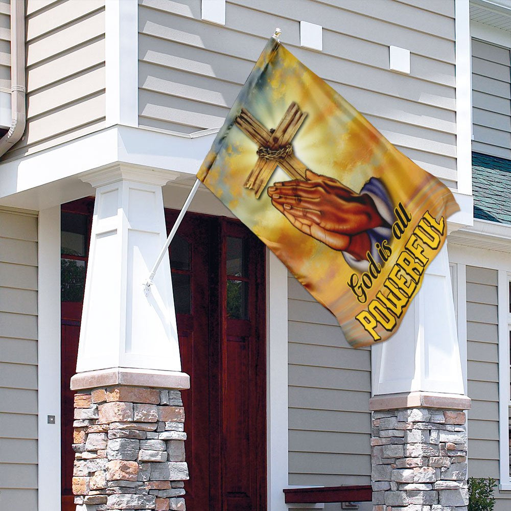 Christian Garden Flags, God Is All Powerful Flag, Christian House Flags, Christian Cross Flag, Faith Flag