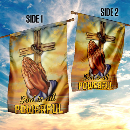 Christian Garden Flags, God Is All Powerful Flag, Christian House Flags, Christian Cross Flag, Faith Flag