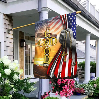 Christian Garden Flags, God Is Good All The Time Christian Cross American Flag, Christian House Flags, Christian Cross Flag, Faith Flag