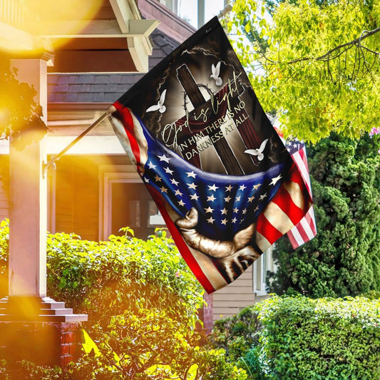 Christian Garden Flags, God Is Light American Flag, Christian House Flags, Christian Cross Flag, Faith Flag
