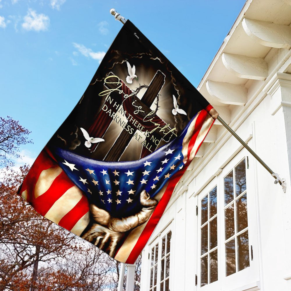 Christian Garden Flags, God Is Light American Flag, Christian House Flags, Christian Cross Flag, Faith Flag