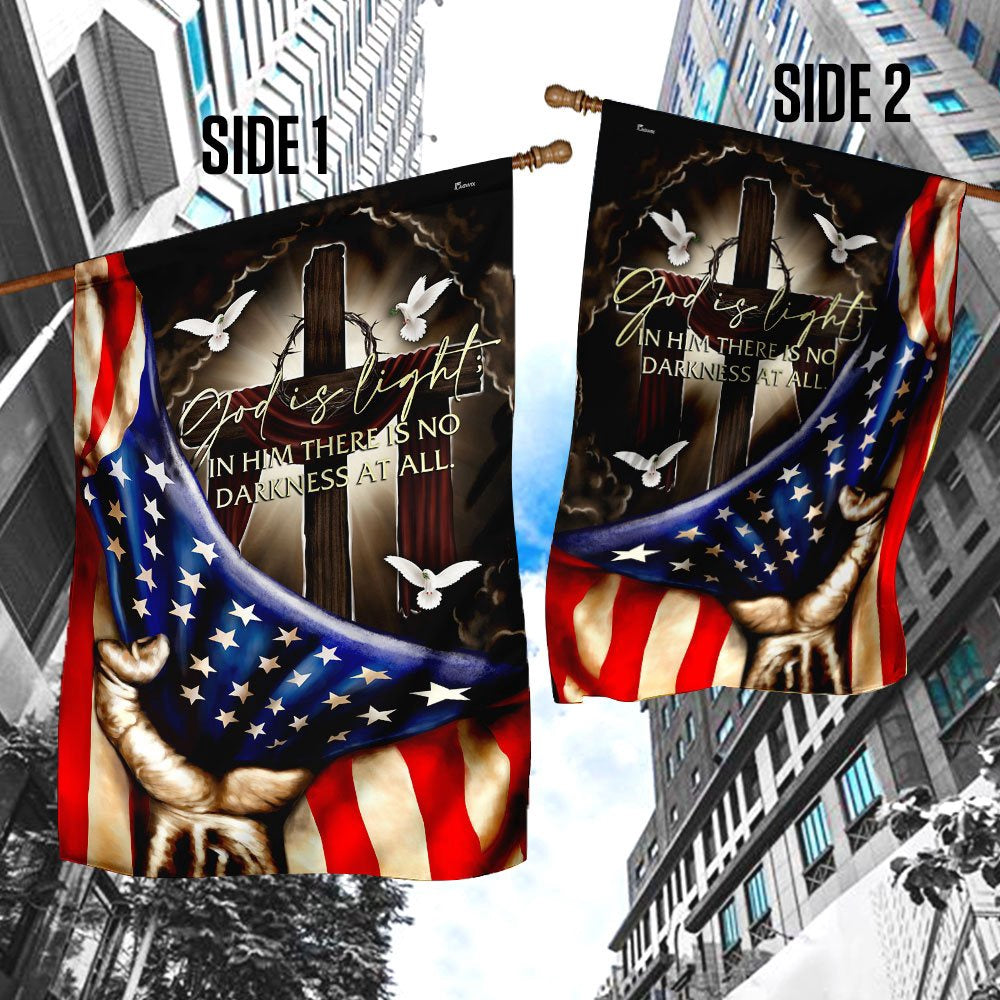 Christian Garden Flags, God Is Light American Flag, Christian House Flags, Christian Cross Flag, Faith Flag